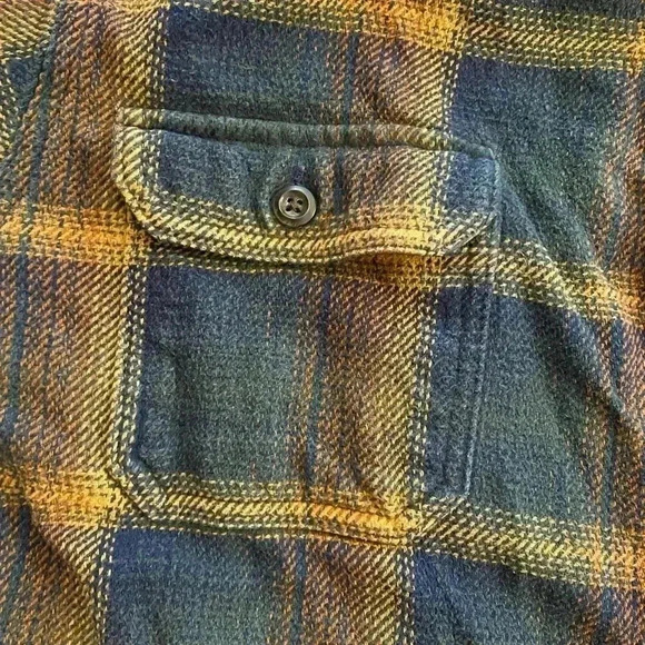 Orvis Men’s Heavyweight Shacket Cotton Plaid Blue Tan XXL - Picture 6 of 12